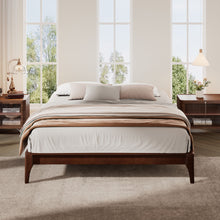 Load image into Gallery viewer, Queen Size Platform Bed Frame With Wood Slat And Metal Support - Chocolate