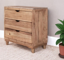 Load image into Gallery viewer, Solid Wood Three Drawer Chest - Natural