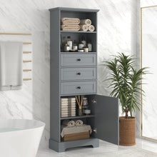 Load image into Gallery viewer, Tall Storage Cabinet With 3 Drawers And Adjustable Shelves For Bathroom