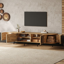 Load image into Gallery viewer, 70" TV Stand With Doors, Construction For TVs Up To 80" - Natural Wood