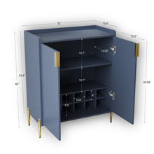 Load image into Gallery viewer, Wine Bar Cabinet With Adjustable Shelf, 2 Door Sideboard With Soft-Closing Hinges And Feet