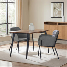 Load image into Gallery viewer, Upholstered Faux Leather Dining Arm Chairs (Set of 2) - Gray