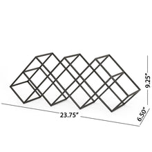 Load image into Gallery viewer, Modern Industrial Tabletop Wine Rack With 7 Bottle Holders - Black