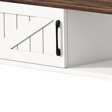 Load image into Gallery viewer, Floating Mount TV Stand With Fireplace - White