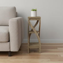 Load image into Gallery viewer, Wood Square End Table With Two Shelves - Deep Taupe