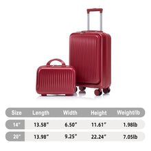 Load image into Gallery viewer, Luggage Set With Cosmetic Case, Combination Lock, Front Opening Design