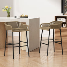Load image into Gallery viewer, La Push - Outdoor Rope Barstool (Set of 2) - Black / Brown