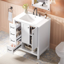 Load image into Gallery viewer, Bathroom Vanity With Sink Top, Bathroom Vanity Cabinet With 2 Doors And 2 Drawers, Open Shelf