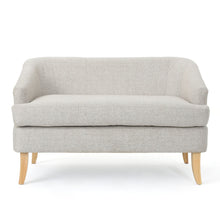 Load image into Gallery viewer, Mid Century Modern Loveseat With Polyester Upholstery And Birch Wood Frame - Beige