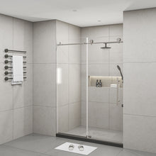 Load image into Gallery viewer, Frameless Shower Door, Clear Tempered Glass - Brushed Nickel