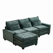 Load image into Gallery viewer, Modern Comfy L Shaped Sectional Sofa With Movable Ottoman