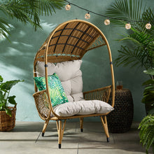 Load image into Gallery viewer, Outdoor Wicker Standing Basket Chair With Cushion