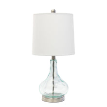 Load image into Gallery viewer, Translucent Gourd Table Lamp With Drum Shade - Teal Blue