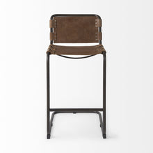 Load image into Gallery viewer, Leather And Steel Bar Chair - Brown