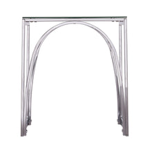 Load image into Gallery viewer, Glass Iron Square End Table - Chrome