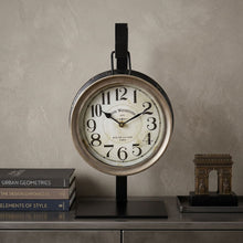 Load image into Gallery viewer, Metallic Hanging Desk Table Clock - Brown