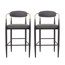 Load image into Gallery viewer, Upholstered Bar Stools With Backs For Kitchen Island (Set of 2)