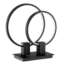 Load image into Gallery viewer, 15" Metal Two Light Mod Round Circle LED Table Lamp - Black