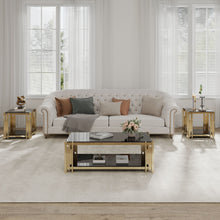 Load image into Gallery viewer, Square End Table With Tempered Glass Top For Living Room