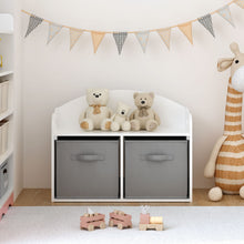 Load image into Gallery viewer, Toy Box Bench With Collapsible Drawers, Storage Cabinet Organizer - White