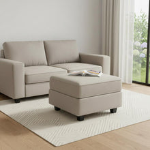 Load image into Gallery viewer, Microfiber Storage Ottoman - Gray / Black