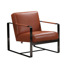 Load image into Gallery viewer, Genuine Leather Arm Chair - Camel And Black