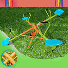 Load image into Gallery viewer, Xss004 Outdoor Playground Four Seats Seesaw For Kids 360 Degree Rotating Sturdy Plastic Seat Seesaw For Kids Seesaw For Kids Age 3+ - Green / Blue