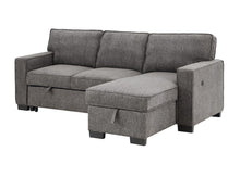 Load image into Gallery viewer, Estelle - Fabric Reversible Sleeper Sectional With Storage Chaise Drop-Down Table 2 Cup Holders And 2 USB Ports