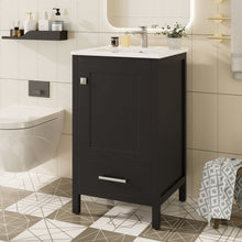 Load image into Gallery viewer, Bathroom Vanity With Ceramic Sink, Soft Close Drawers, Door Organizer, Divider Drawer, Adjustable Foot Pads
