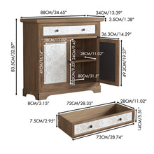 Load image into Gallery viewer, Accent Cabinet With Carved Floral Panels, Sideboard With Drawer And Double Doors - Antique Brown / White