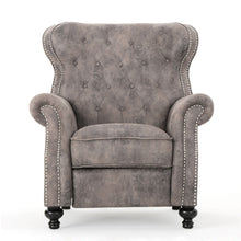 Load image into Gallery viewer, Accented Push Back Recliner Chair With Rolled Arms, Enjoy Cocooning Comfort