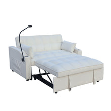 Load image into Gallery viewer, Modern Loveseat Futon Sofa With Pullout Bed, Adjustable Reclining Backrest, Toss Pillows