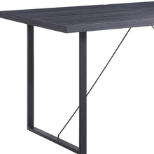 Load image into Gallery viewer, Wood Iron Sled Base Dining Table - Dark Gray / Black