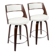 Load image into Gallery viewer, Cecina - Mid-Century Modern Fixed Height Counter Stool With Swivel And Round Footrest (Set of 2)