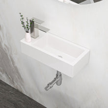 Load image into Gallery viewer, Modern Ceramic Rectangle Wall Mount Bathroom Sink With Single Faucet Hole
