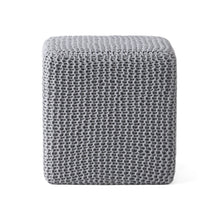 Load image into Gallery viewer, Chabani - Indoor Modern Knitted Fabric Cube Pouf Ottoman - Light Gray