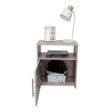 Load image into Gallery viewer, 23" Faux Wood Nightstand With Storage - Light Brown