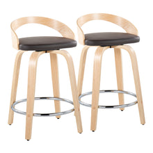 Load image into Gallery viewer, Grotto - Contemporary Fixed Height Counter Stool & Swivel, Round Footrest (Set of 2)