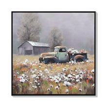 Load image into Gallery viewer, Old Truck Canvas Wall Art, Old Barn Pictures Wall Art - White / Vintage
