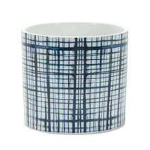 Load image into Gallery viewer, Lattice Round Pot Planters (Set of 2) - White / Blue