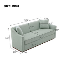 Load image into Gallery viewer, 3 Seater Sofa With Wrap Around Armrests And Throw Pillows