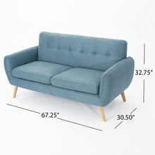 Load image into Gallery viewer, Modern Loveseat Sofa With Button Tufted Backrest