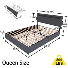 Load image into Gallery viewer, Bed With USB Charging Station, LED Lights, Headboard & Storage Drawers