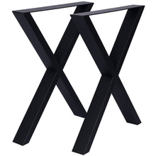 Load image into Gallery viewer, X Table Legs 28X 24", Wide Metal Table Legs, Heavy Duty Steel Desk Legs Table Leg Dining Table Legs Coffee Desk Leg (Set of 2) - Black