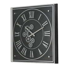 Load image into Gallery viewer, Vintage Style Gears Square Wall Clock - Black / Silver