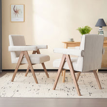 Load image into Gallery viewer, Contemporary Poppy Fabric Dining Armchair With Rubberwood Legs