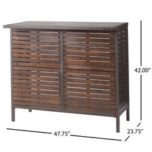 Load image into Gallery viewer, Bar Table With Slat Panel Design - Dark Brown
