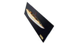 Load image into Gallery viewer, Hand Painted Shamrock V Yacht Half-Hull Model Boat - Black / White