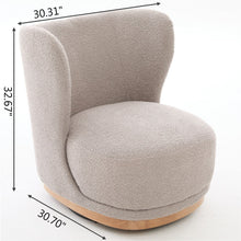 Load image into Gallery viewer, Curved Back Swivel Lounge Chair With Rotating Base For Home - Gray