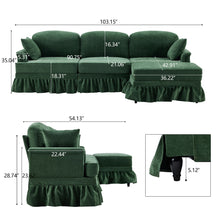 Load image into Gallery viewer, Cloud Sofa With Removable Ruffled Skirt With Ottoman And Flared Arms